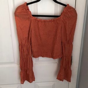 Orange Off the Shoulder top